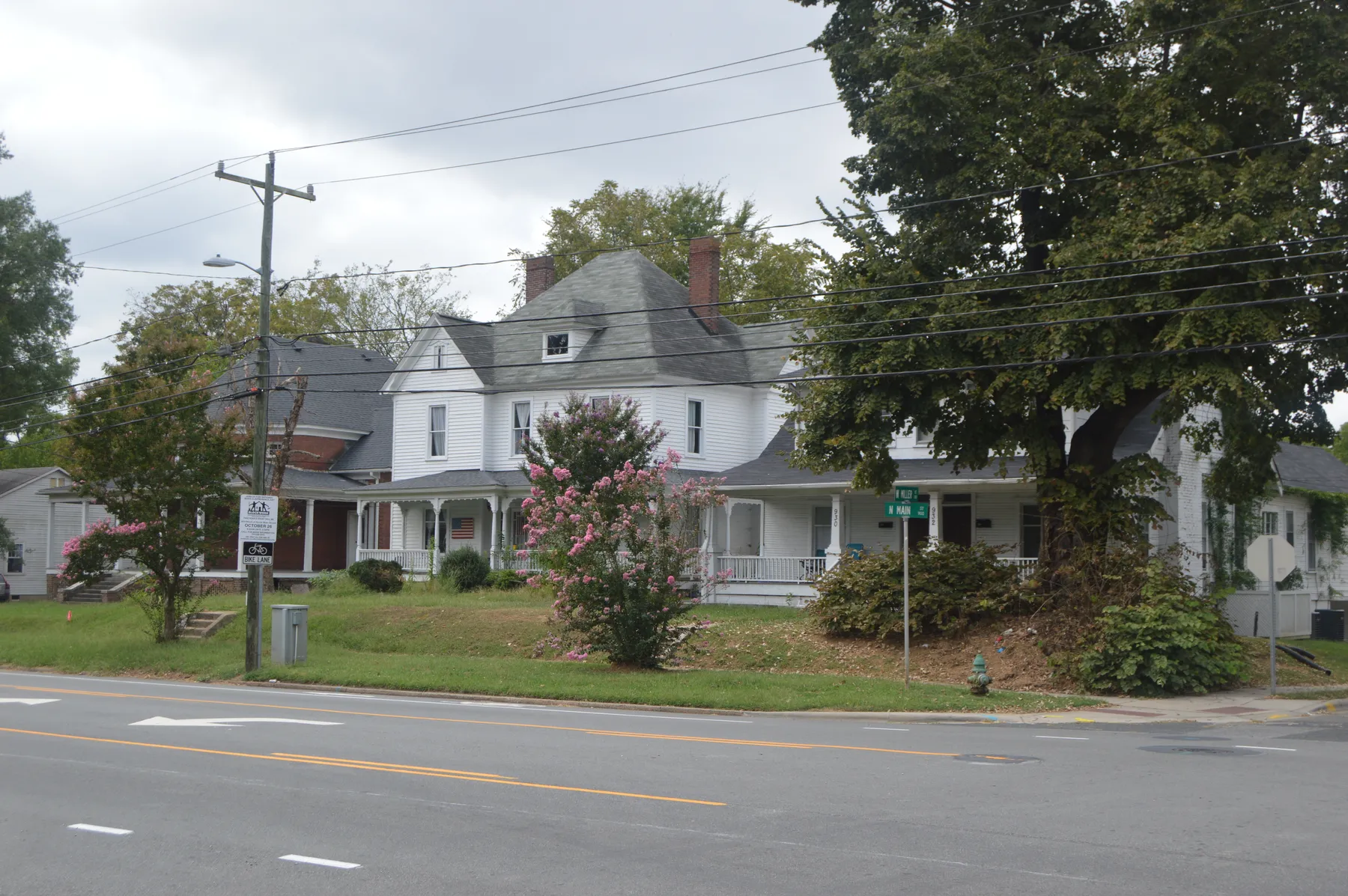 Houses on North Main Street in Salisbury, NC